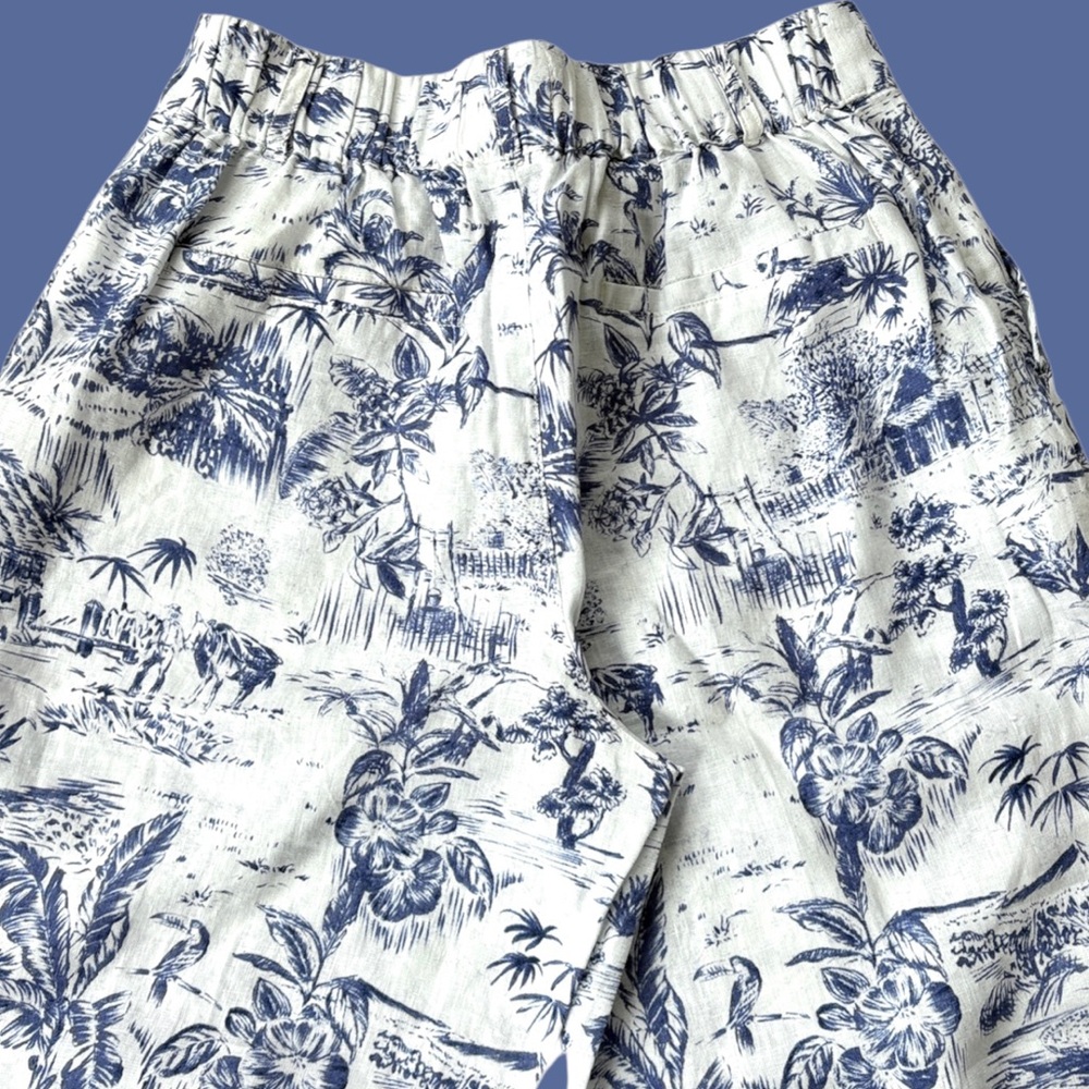 EUC Joie Linen Tropical Print Wide Leg Pants Size Small - Picture 6 of 8